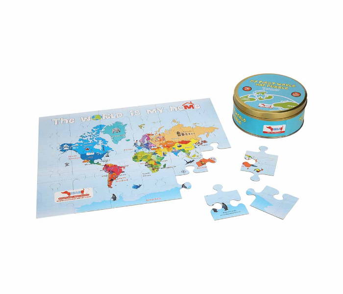 CocoMoco Kids World Map Puzzle 30 pcs 2in1 Colouring Puzzle - Zoom Image 3