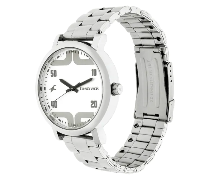 Fastrack NL38052SM04  Fastrack Bold Analog White Dial Watch for Men  - Silver - Zoom Image 4