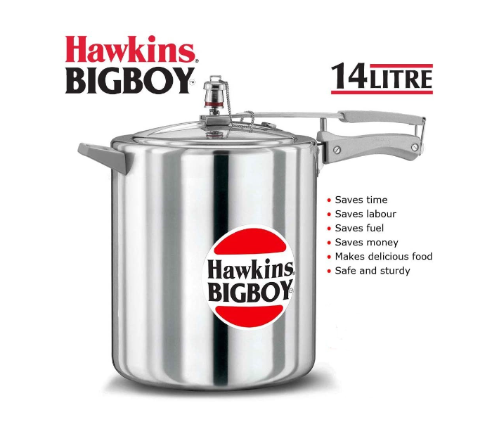 Hawkins HW1014000 14 Litre Bigboy Pressure Cooker - Silver - Zoom Image 4