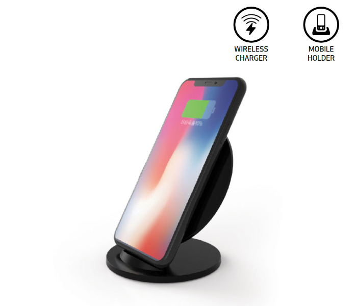 Generic 19G-2 Desktop Fast Wireless Charger With Stand - Black - Zoom Image 2