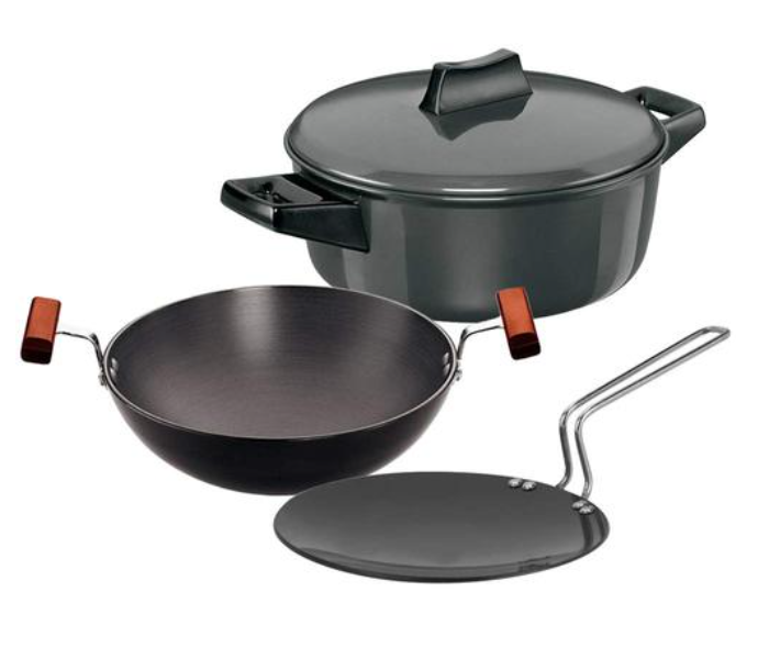 Hawkins Futura LS5 Set 4 Hard Anodised Cookware Set - Black - Zoom Image 1