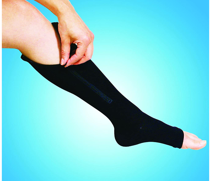 Zip Sox Small Zip Up Compression Socks - Black - Zoom Image 3