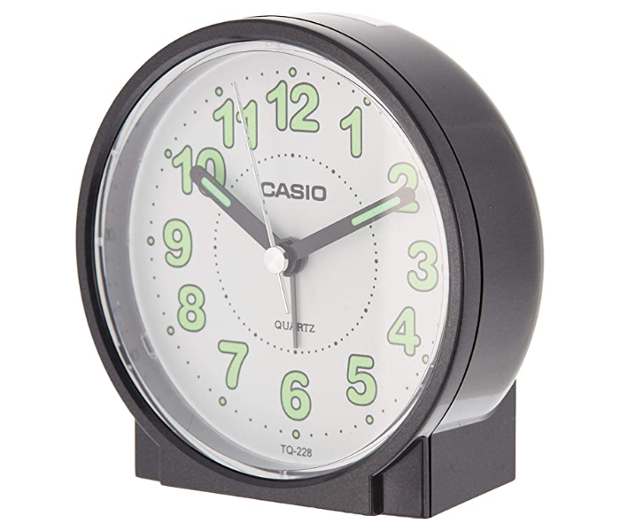 Casio TQ-228-1DF Round Travel Table Top Alarm Clock - Black - Zoom Image 1