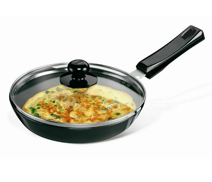 Hawkins Futura L07 22 cm Hard Anodised Frying Pan With Glass Lid - Black - Zoom Image