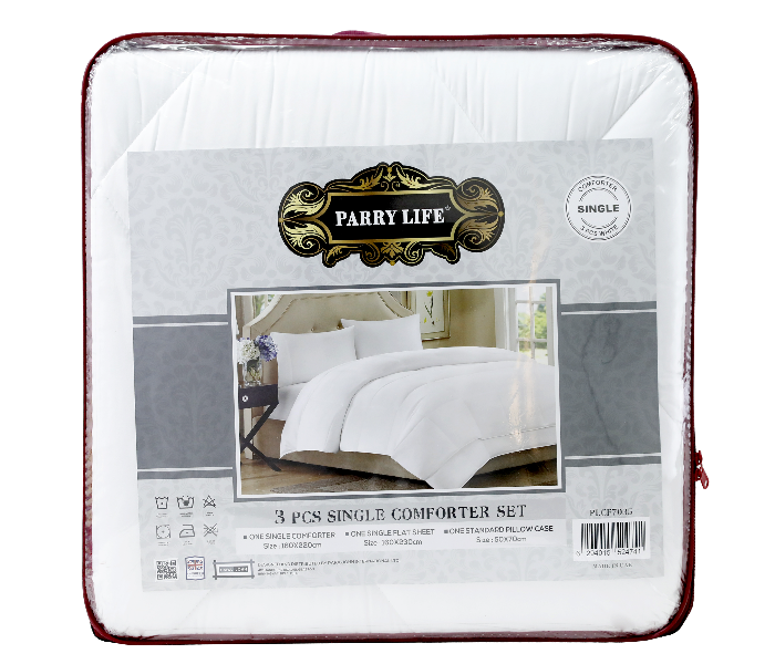 Para John Parry Life PLCF7035 Comforter  Set - 3 Pieces - White - Zoom Image 3