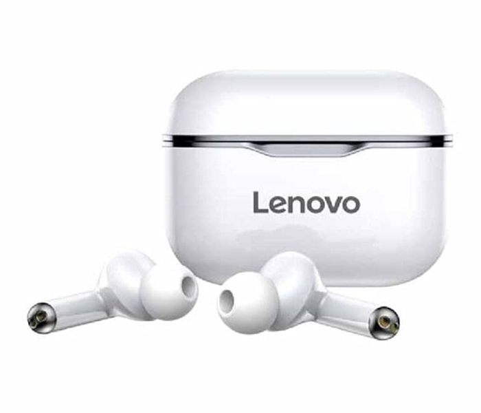 Lenovo LP1 Waterproof Noise Reduction Dual Stereo In Ear Bluetooth True Wireless Earphone with  Touch Control - White - Zoom Image 1