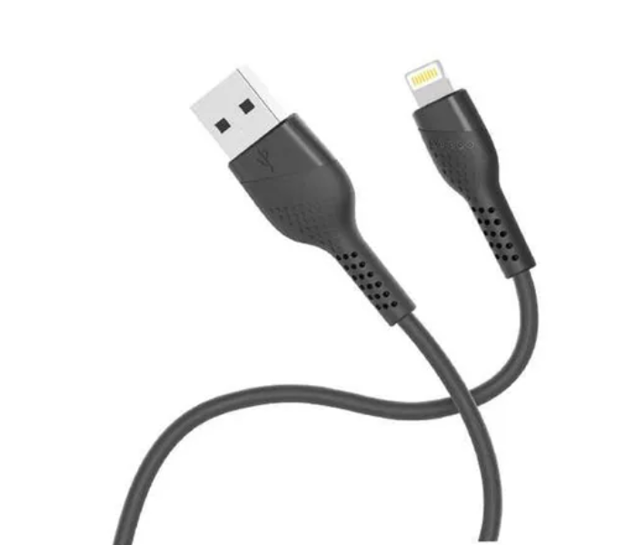 Porodo 1.2 Meter Lightning Data Sync Phone Charging Cable - Black - Zoom Image