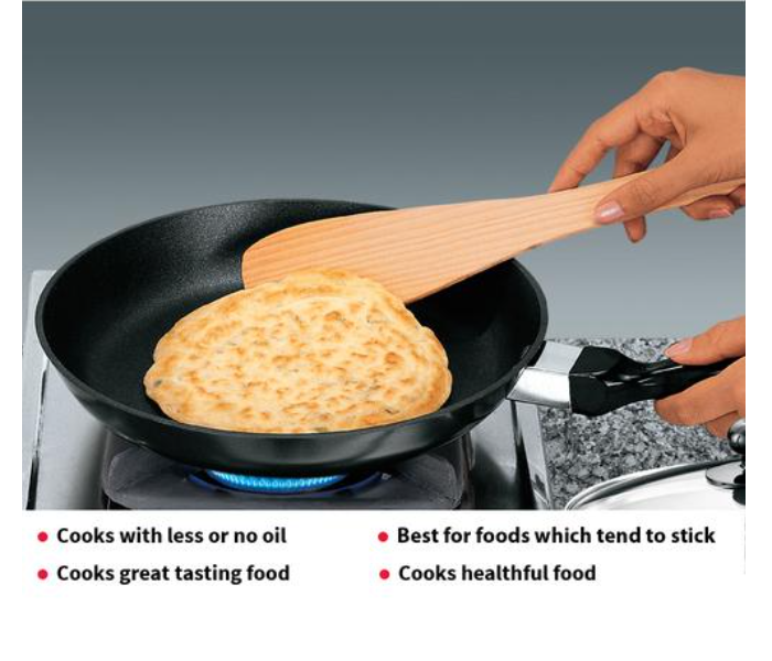 Hawkins Futura Q12 1 Litre Non Stick Frying Pan With Glass Lid - Black - Zoom Image 3