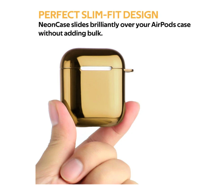 Promate NEONCASE Impact Resitant Hard-Cover Case for Airpods with Wireless Charging - Gold - Zoom Image 3