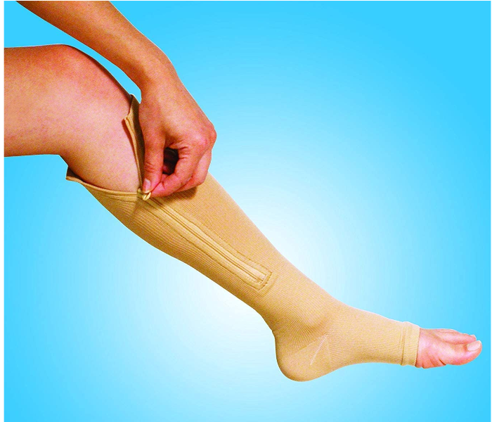 Zip Sox Small Zip Up Compression Socks - Beige - Zoom Image 1