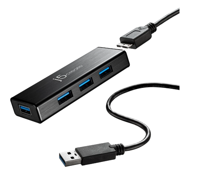 J5 Create JUH340 USB 3.0 4-Port Hub - Black - Zoom Image 1