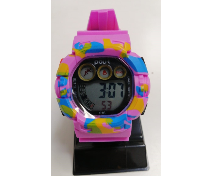 Polit KSW6G Camo Kids Sport Military Design Watch - Pink - Zoom Image