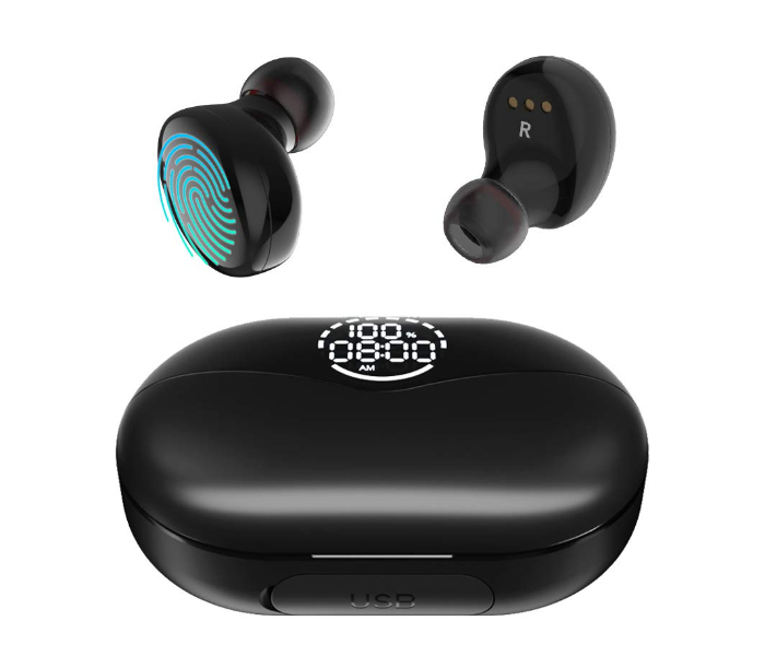 EDYELL EC5 Bluetooth Sports Wireless Earbuds with Charging Case - Black - Zoom Image 2