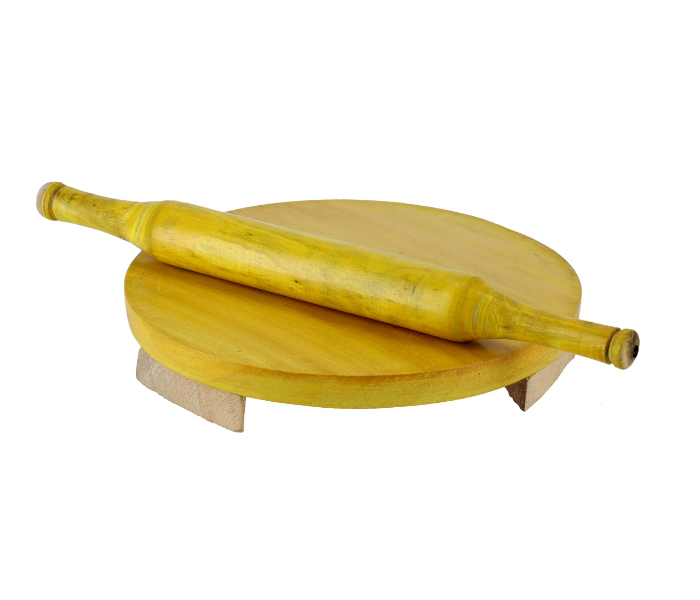 Delcasa DC1872 10Inch Chappathi Table with Belan - Yellow - Zoom Image 1