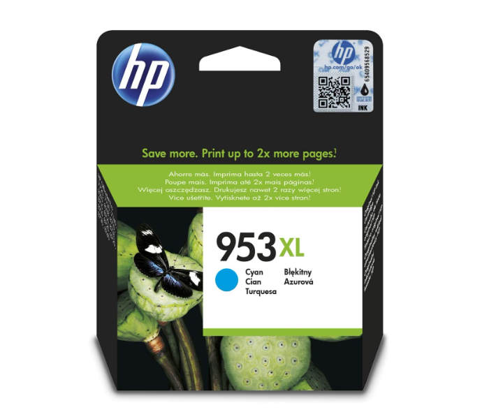 HP F6U16AE 953XL High Yield Original Ink Cartridge - Cyan - Zoom Image