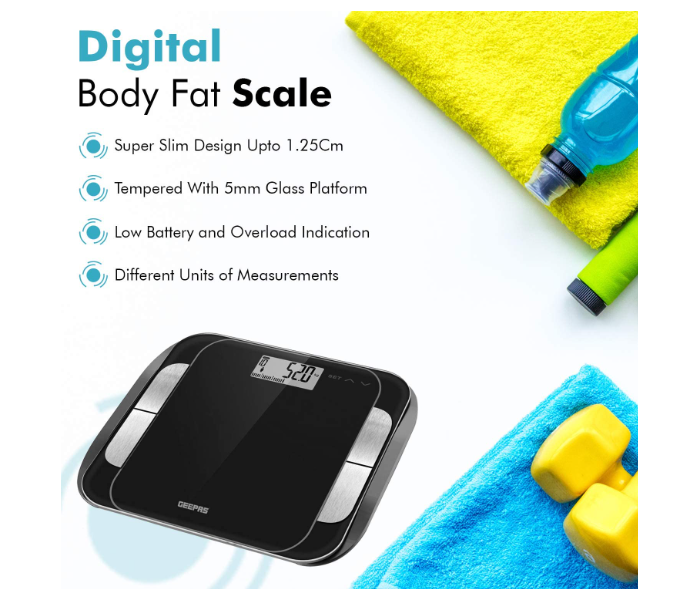 Geepas GBS46506UK Digit Body Fat Scale - Black - Zoom Image 2