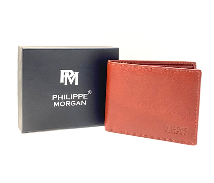 Philippe Morgan PM012 Leather Bifold Wallet for Men - Brown - Zoom Image 1