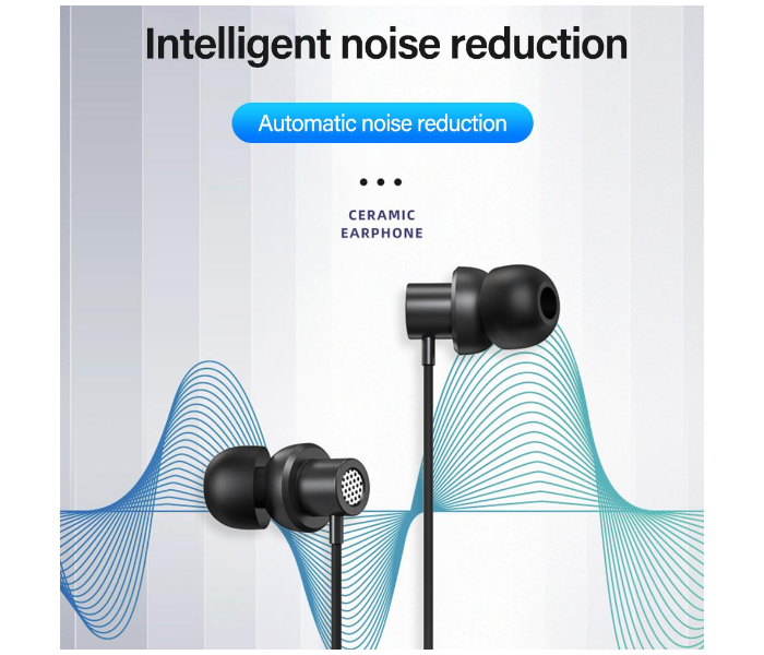 Lenovo TW13 HD Calling HiFi Double Stereo Bass Sports In Ear Wired Earphone with Microphone - Black - Zoom Image 2