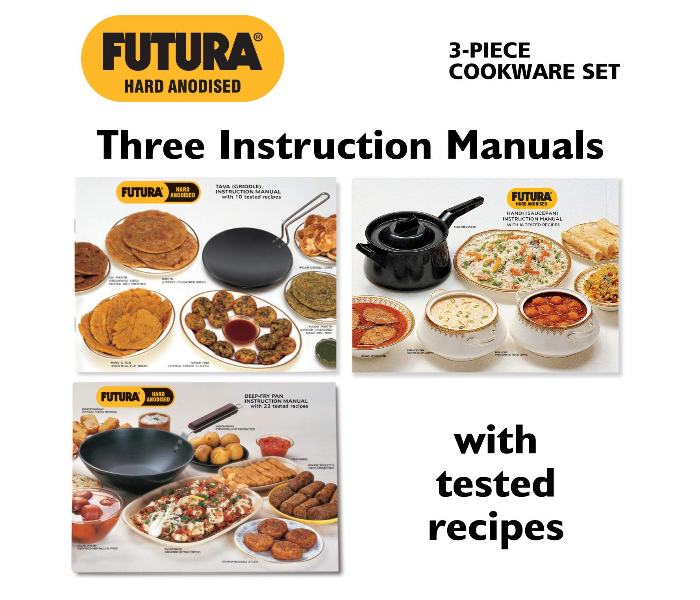 Hawkins Futura HW8001800 3 Piece Hard Anodised Cookware Set - Black - Zoom Image 3