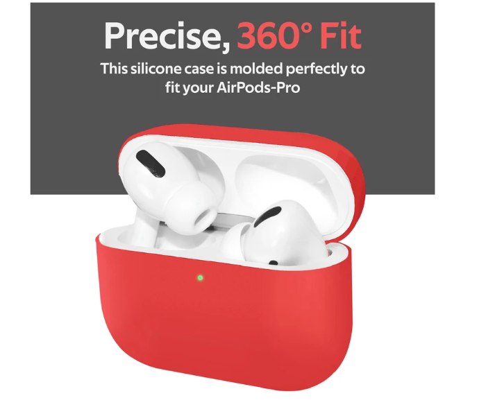 Promate AIRCASE-PRO Scratch and Drop Resistant Silicon Case for Airpods Pro - Red - Zoom Image 2