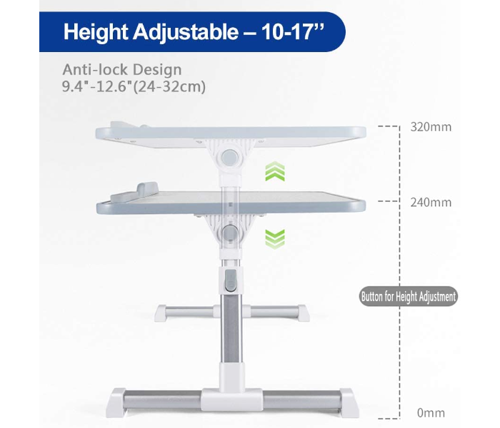 Large Adjustable Laptop Table with  Foldable  and Angle Adjustable Tray - Zoom Image 5