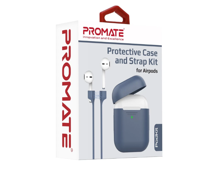 Promate PODKIT Lightweight Protective 2 in 1 Kit with Slim Case for Airpods - Navy - Zoom Image 5