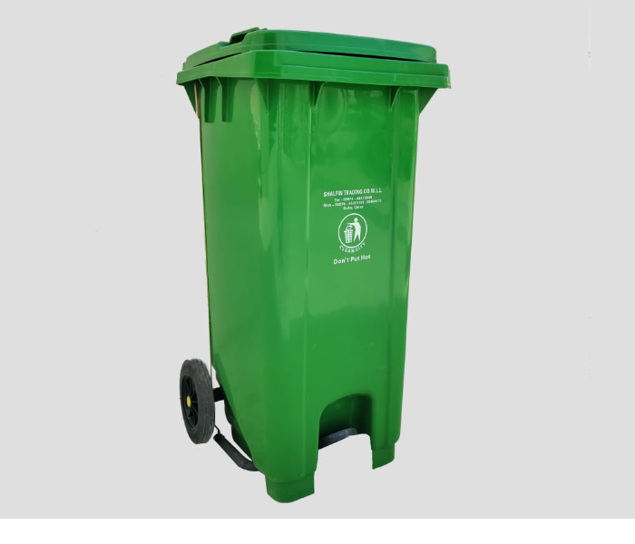 Trash 120 Litre Garbage Bin with 2 Wheels - Green - Zoom Image