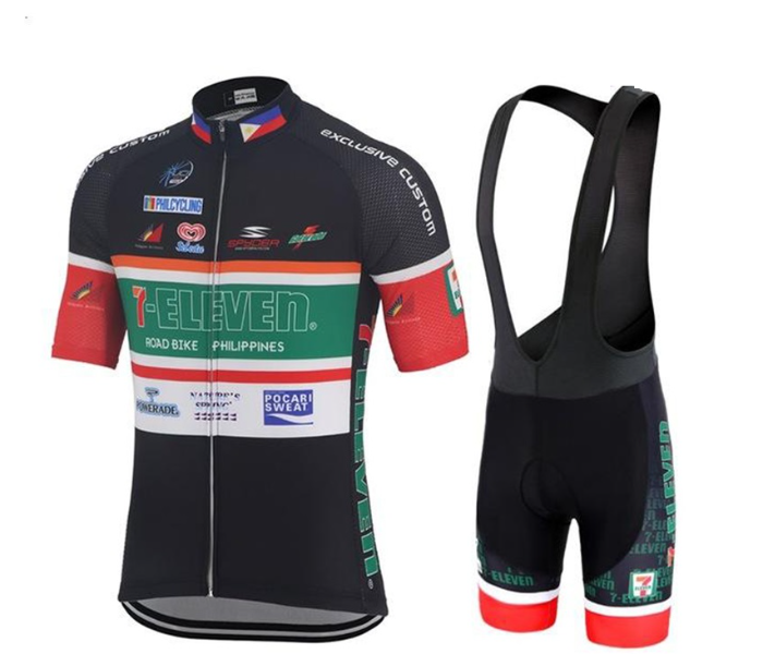 Mens Cycling Small Jersey Set Full Zip Coolmax Polyester 9D Pad 711 Design - Black and Green - Zoom Image 4