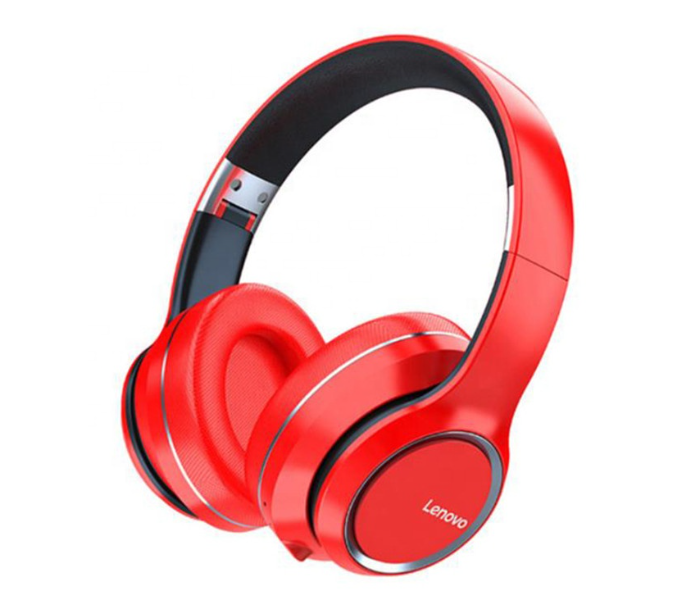 Lenovo HD200 Smart Noise Cancelling 8D HiFi Stereo Gaming Sports Wireless Bluetooth Over Ear Earphone with Microphone - Red - Zoom Image