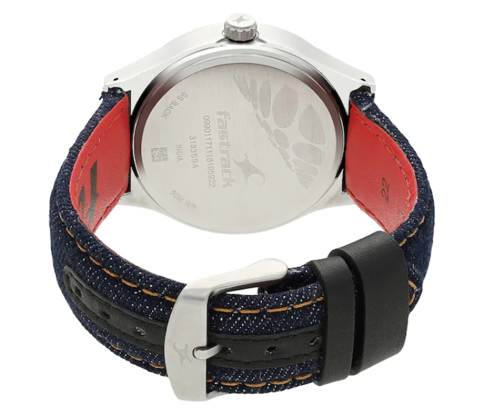 Fastrack 3183SL02 Black Dial Blue Denim Strap Watch - Blue - Zoom Image 4