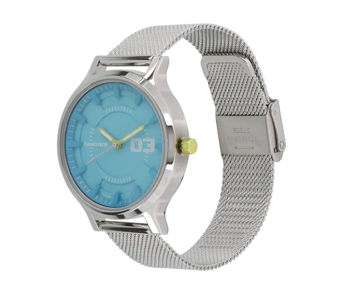 Fastrack NL6166SM01 Loopholes Blue Dial Stainless Steel Strap Watch For Women - Silver - Zoom Image 2