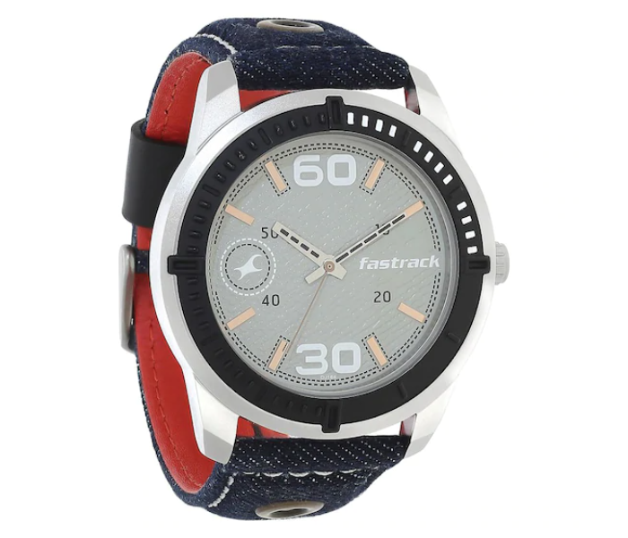 Fastrack 3189KL01 Grey Dial Blue Denim Strap Watch - Blue - Zoom Image 2