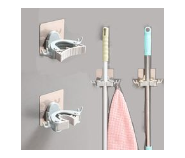 Mop Clip Bathroom Free Punch Mop Clip Kitchen Multi Function Seamless Hook Storage Rack - Zoom Image 2