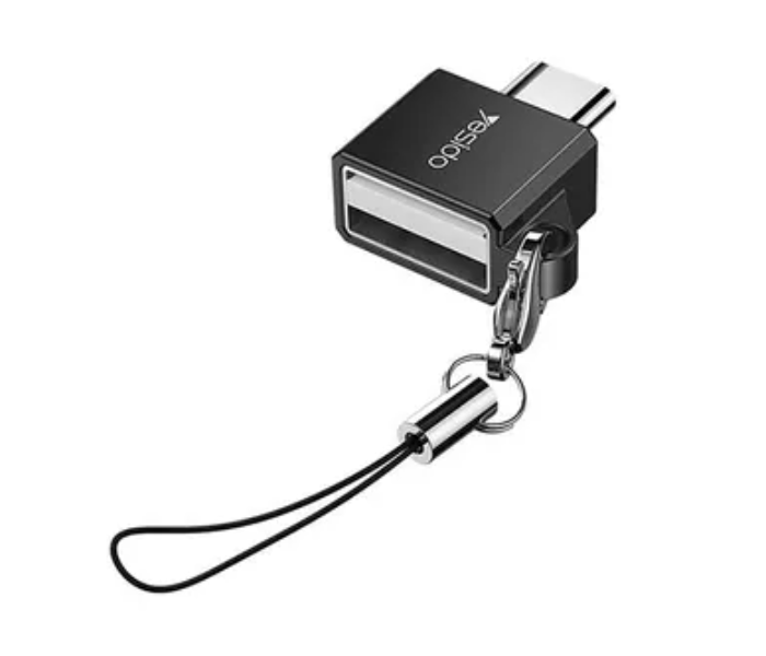 Yesido 2.5cm Type-C USB Fast OTG Adapter - Black - Zoom Image 1