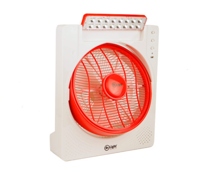 Mr Light MR3406 12 inch Reachargeable Fan - White & Red - Zoom Image