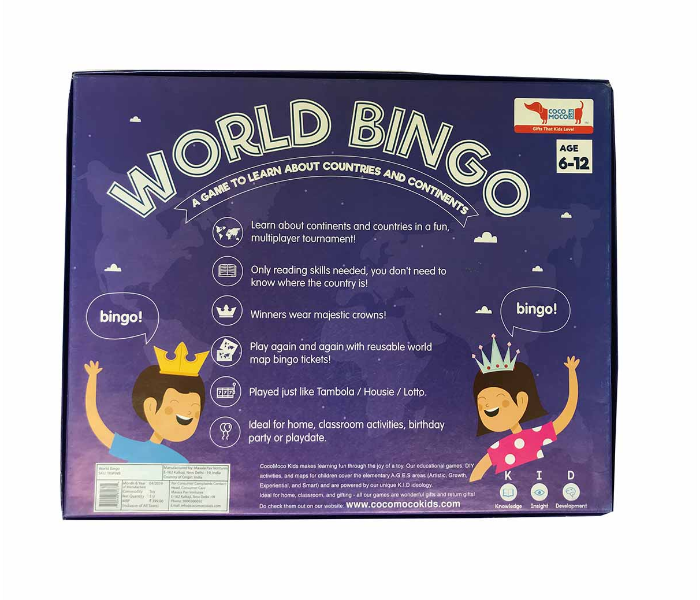 CocoMoco Kids World Bingo Geography Educational Game - Zoom Image 1