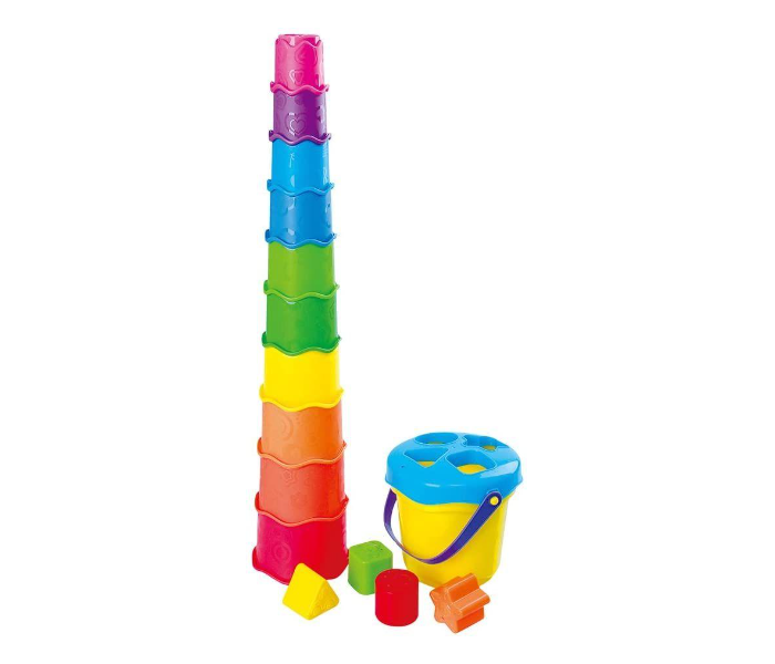 PlayGo 2381 Rainbow Cups And Shapes Bucket Toy for Kids - Zoom Image 1