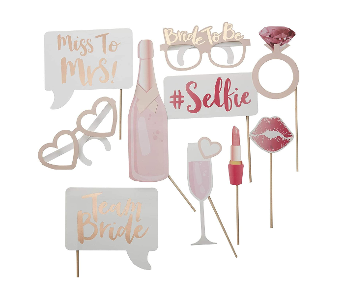 10 Piece Team Bride To Be Photo Booth Hen Party Photo Booth Prop Wedding Decoration Bridal Shower Bachelorette Party Supplies - Zoom Image 1