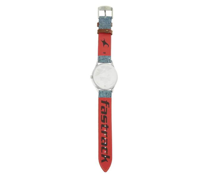 Fastrack 3184SL02 Black Dial Blue Leather Strap Watch - Blue - Zoom Image 4