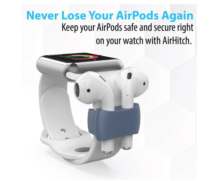 Promate AIRHITCH Anti-Lost Shock Proof Airpods Band Holder Clip - Navy - Zoom Image 2