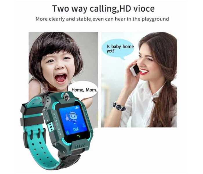 Kids Positioning GPS Smart Watch With Micro Sim Card and HD Touch Screen - Green and Blue - Zoom Image 3