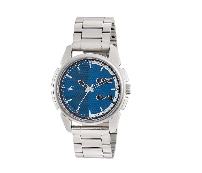 Fastrack NL3124SM03 Loopholes Analog Blue Dial Men'S Watch - Silver - Zoom Image 1