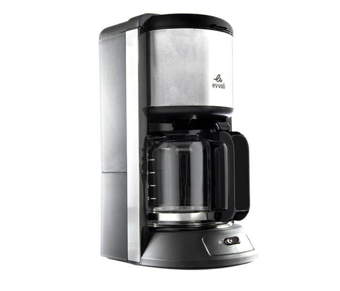 Evvoli EVKA-CO10MB 1000 Watts 10 Cup Coffee Maker With 1.25L Glass Carafe - Black and Grey - Zoom Image