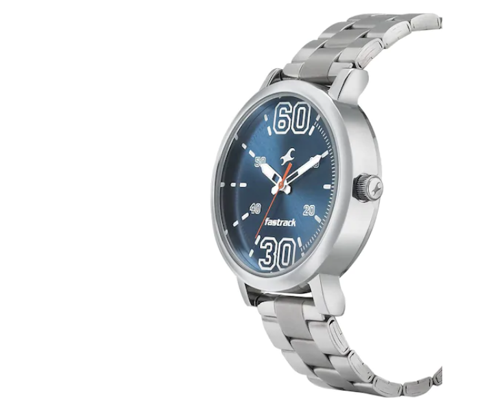 Fastrack 38052SM03 Fundamentals Blue Dial Stainless Steel Strap Watch for Men - Silver - Zoom Image 4