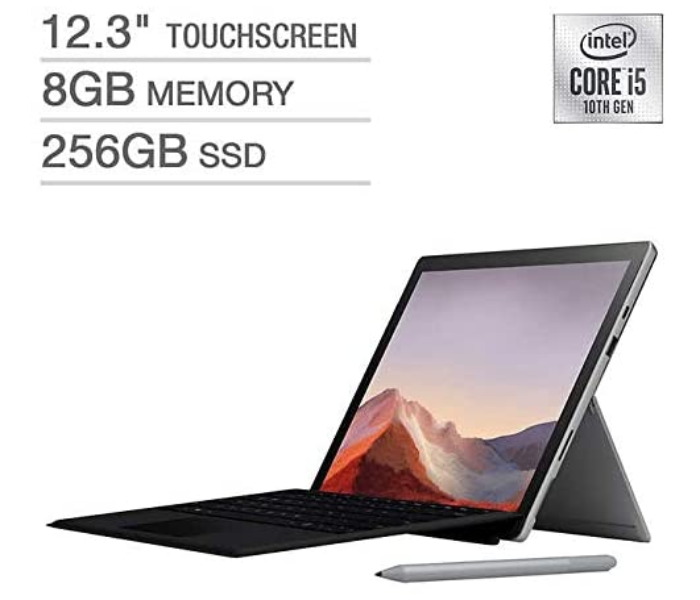 Microsoft Surface Pro 7 Bundle QDX-00001 12.3inch Intel Core i5-1035G4 8GB RAM 256GB SSD - Platinum - Zoom Image 2