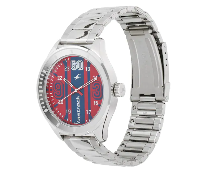 Fastrack 3177SM01 Varsity Red Dial Stainless Steel Strap Watch - Silver - Zoom Image 2