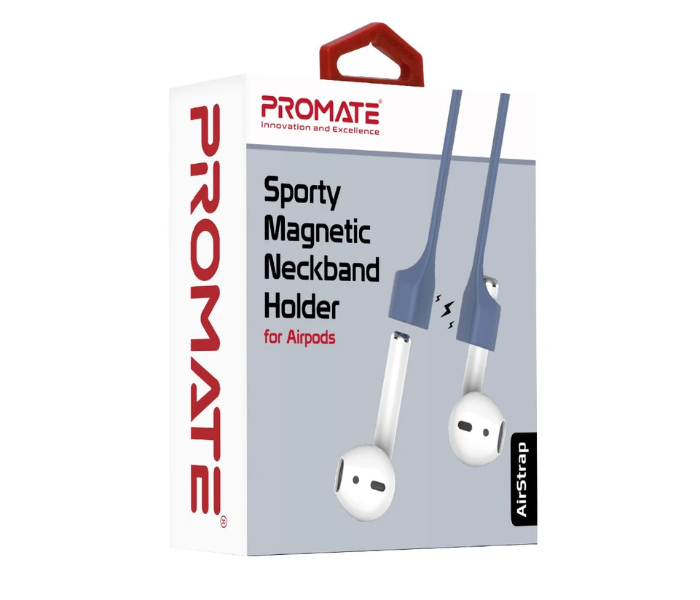 Promate AIRSTRAP Sporty Light Weight Neckband Holder for Airpods - Navy - Zoom Image 5