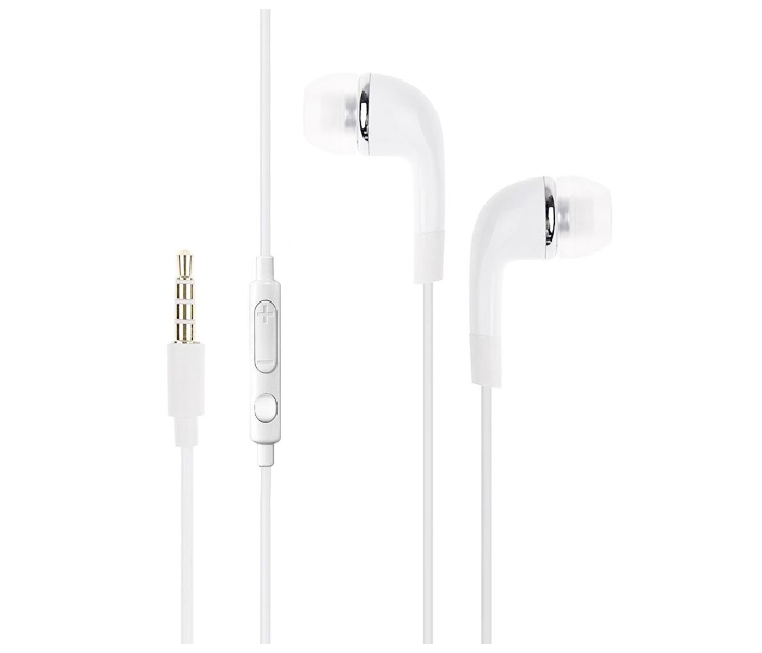 Easez Hf108 Wired Earphone With Universal 3.5mm Plug, Mic And Volume Control - White - Zoom Image 1