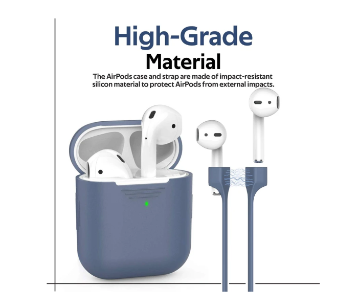 Promate PODKIT Lightweight Protective 2 in 1 Kit with Slim Case for Airpods - Navy - Zoom Image 2