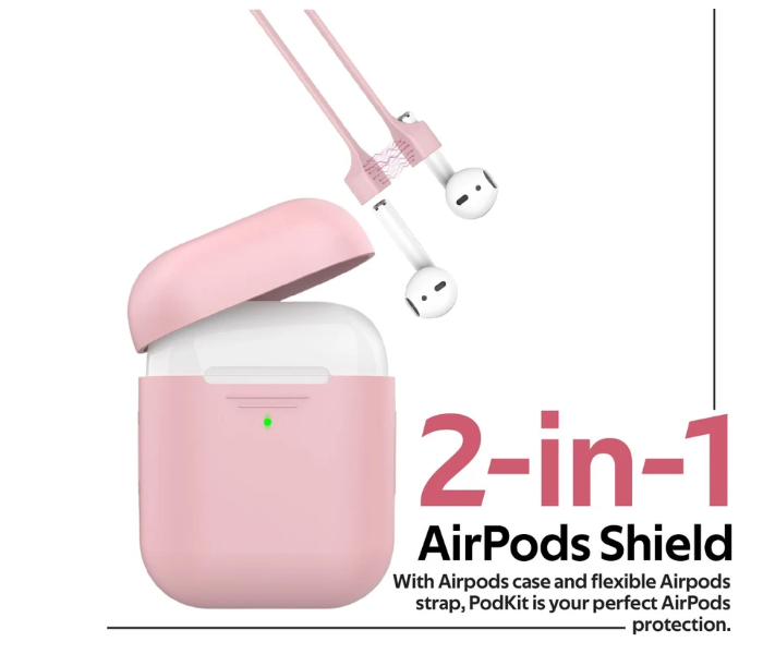 Promate PODKIT Lightweight Protective 2 in 1 Kit with Slim Case for Airpods - Pink - Zoom Image 2